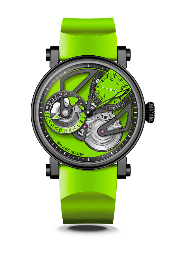 Speake-Marin Openworked Dual Time Lime Watch
