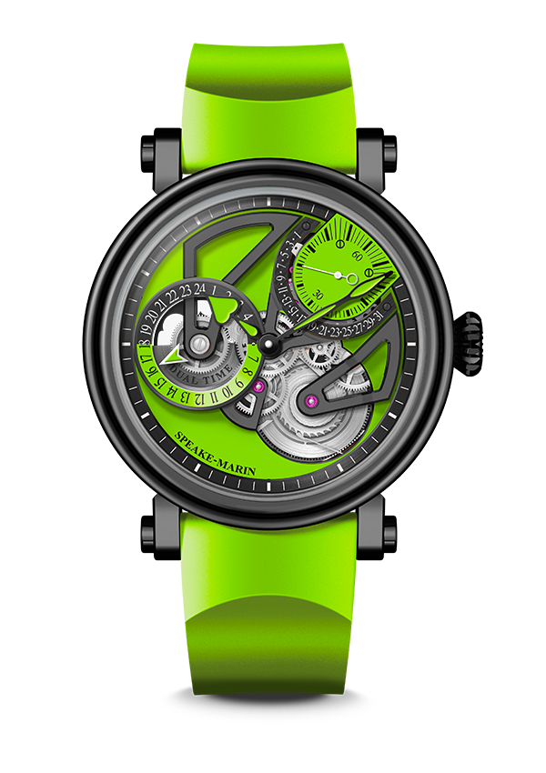 Speake-Marin Openworked Dual Time Lime Watch
