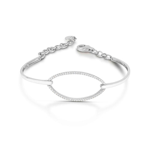 0.41 Carat Diamond Oval Bangle Bracelet